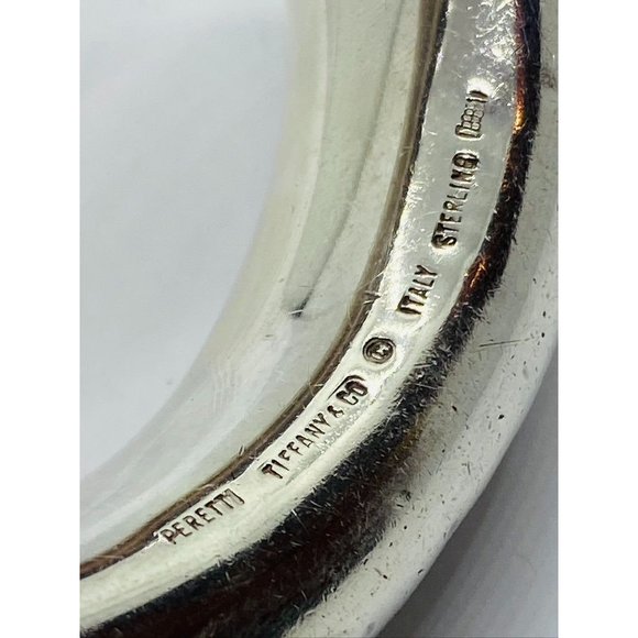TIFFANY & CO STERLING SILVER ELSA PERETTI (1981) BANGLE DONUT - Picture 3 of 9